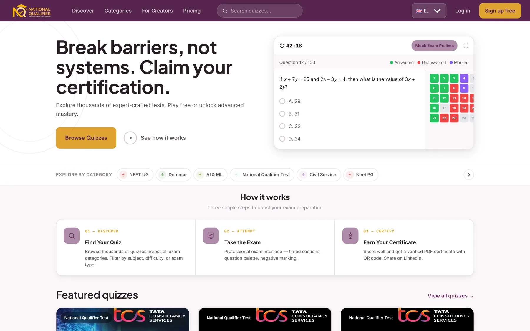 Mock exams with a real exam interface